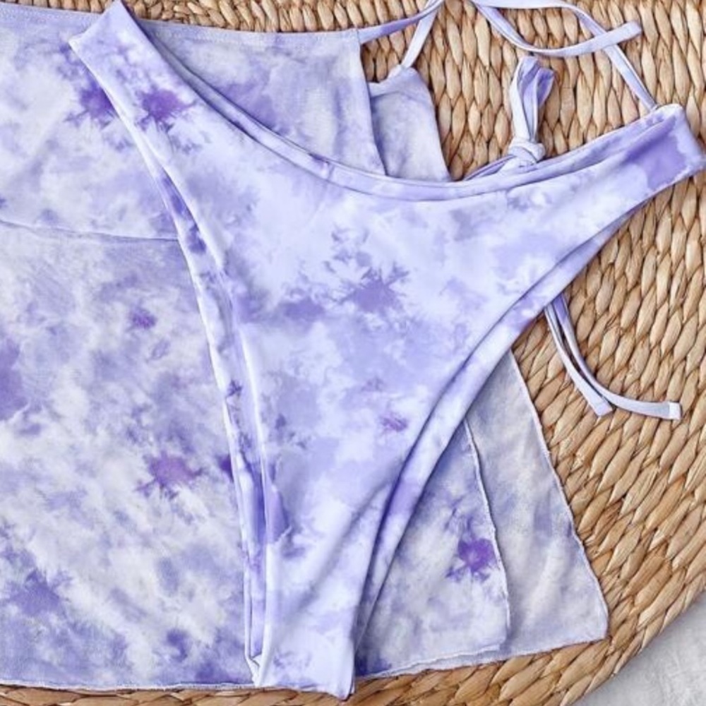 Tie-dye purple bikini bottoms